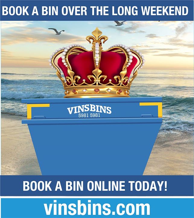 Book a bin over the Queens Birthday long weekend and clean up before it