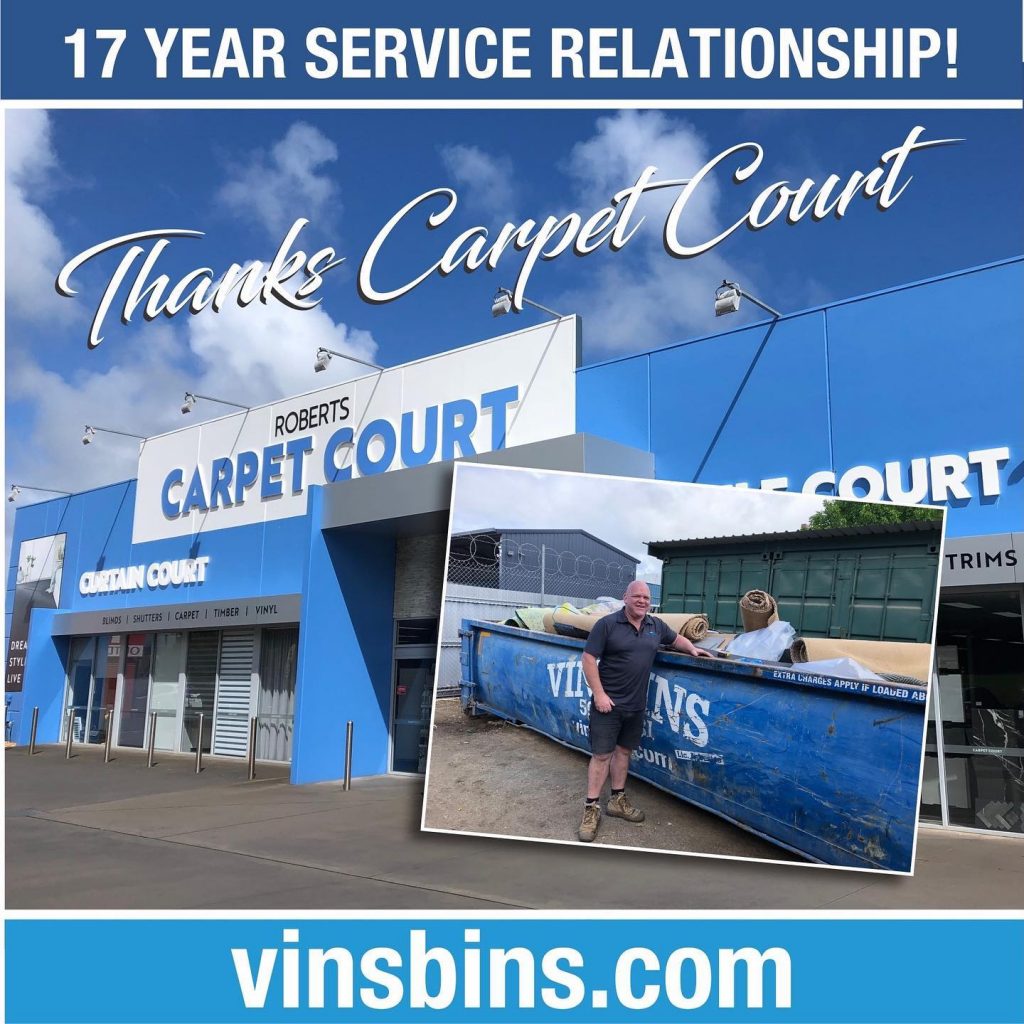 VinsBins proud to be of service to Roberts Carpet Court Vins Bins